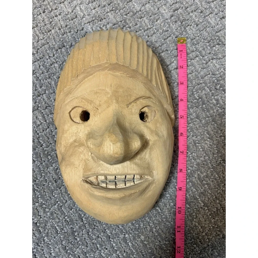 Japanese‎ Matsuri Folk Mask Festival Hand Carved Wood Noh Theater